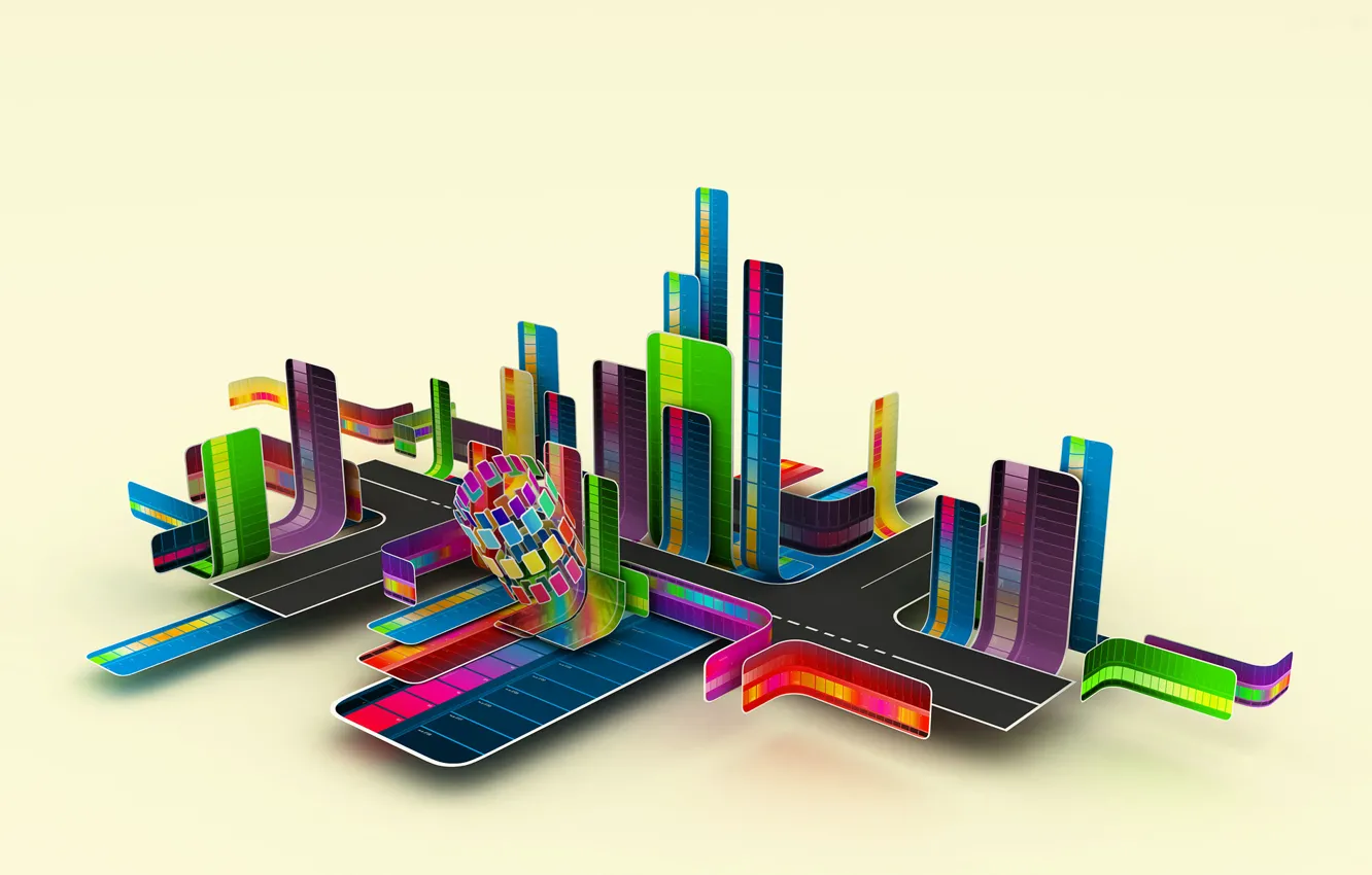 Photo wallpaper the city, strip, Wallpaper, street, home, crossroads, tape