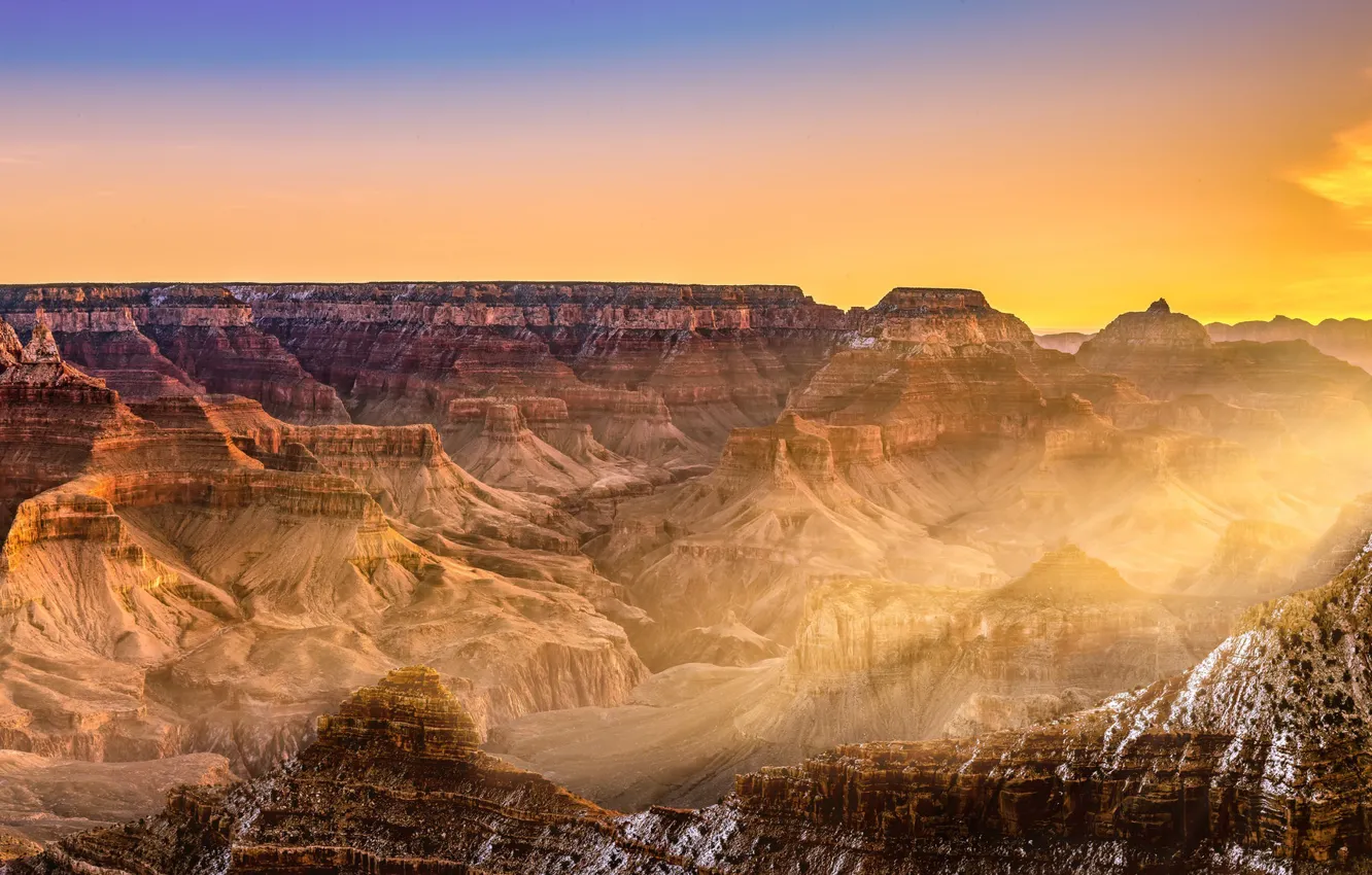 Photo wallpaper landscape, Grand Canyon, Beautiful sunrise