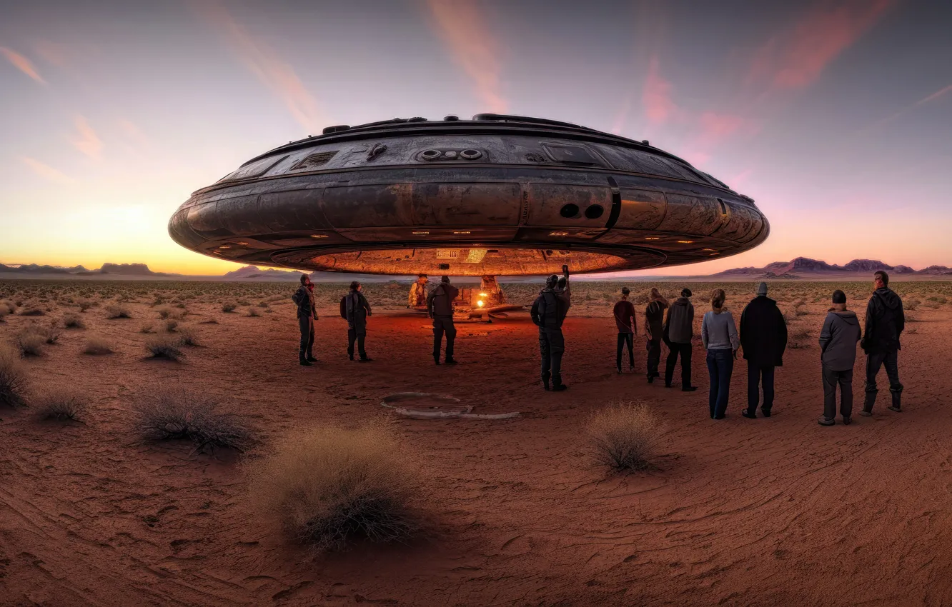 Photo wallpaper sand, field, the sky, the problem, lights, fiction, desert, the crowd