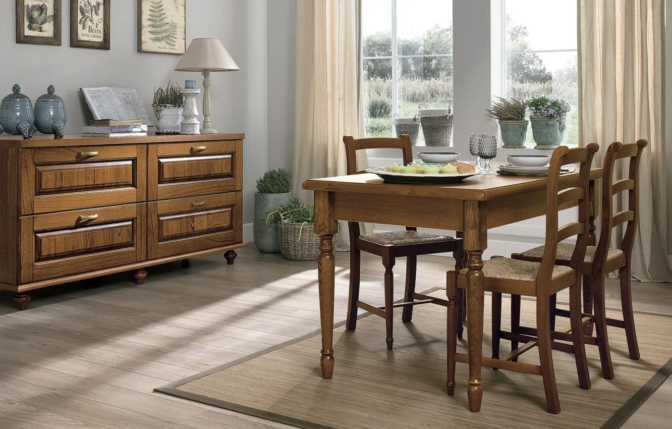 Photo wallpaper style, room, Villa, interior, dining room, Italian design, Kitchen Antignano