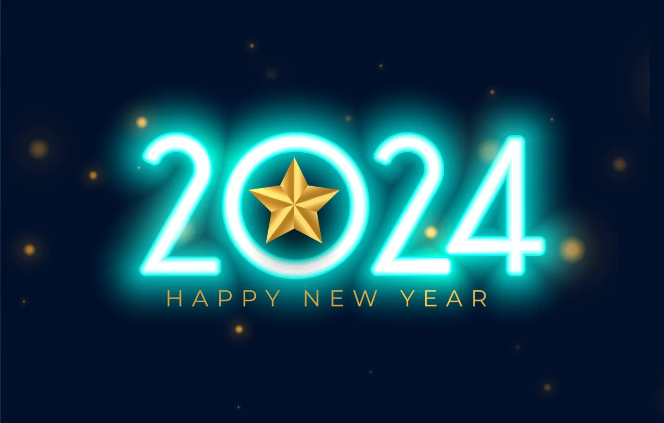 Photo wallpaper new year, figures, date, 2024