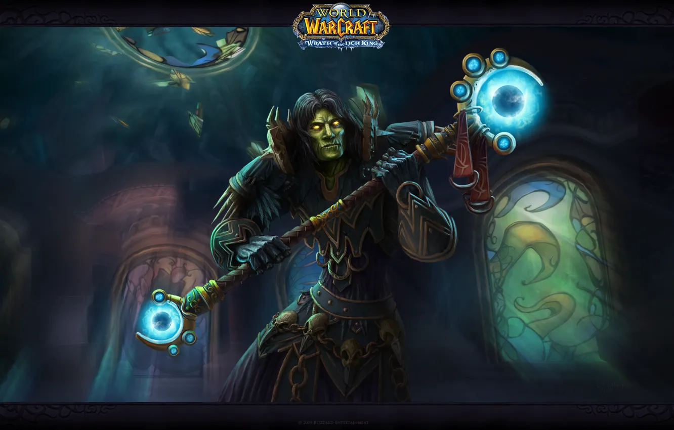 Photo wallpaper art, The warlock, the forsaken, World Of Warcraft Wrath Of The Lich King