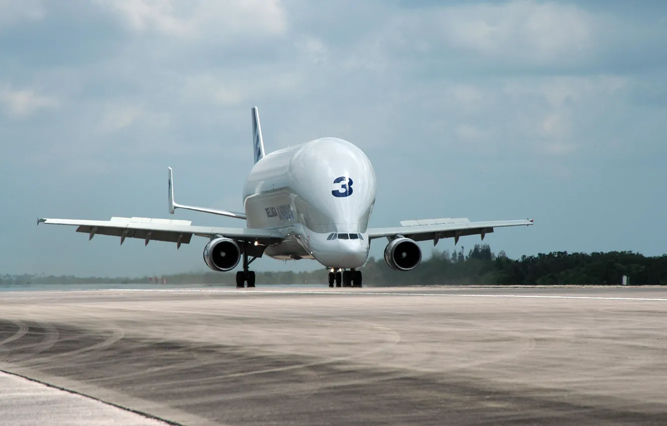 Photo wallpaper the plane, Cargo, for, Airbus Beluga, Super Transporter, Airbus A300-600ST, Oversized cargo, Wide-Body Jet