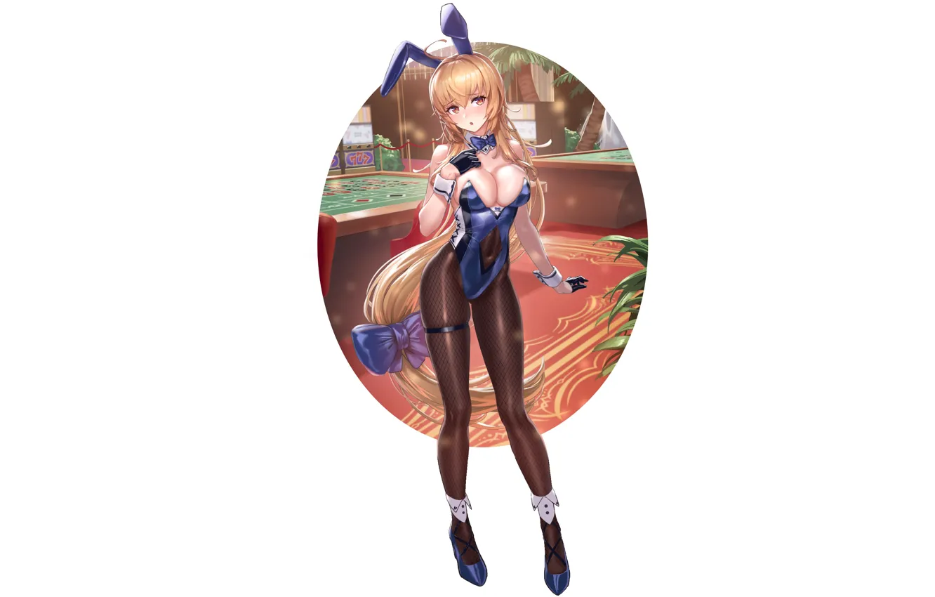 Photo wallpaper girl, sexy, pink hair, boobs, pink, anime, babe, bunny