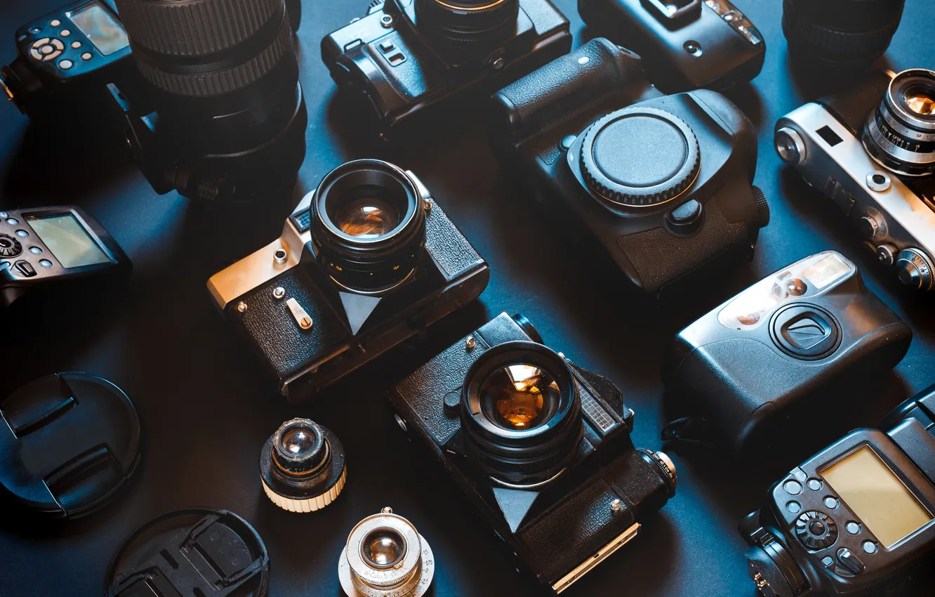 Photo wallpaper concept, camera, collection, empty, dslr, creativity, digital camera, component