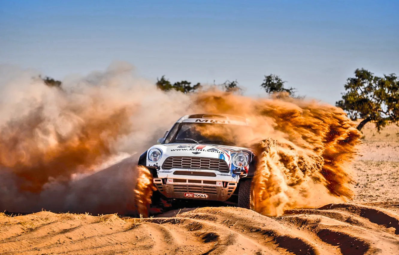 Photo wallpaper Sand, Mini, Dust, Vinyl, Sport, Desert, Speed, Race