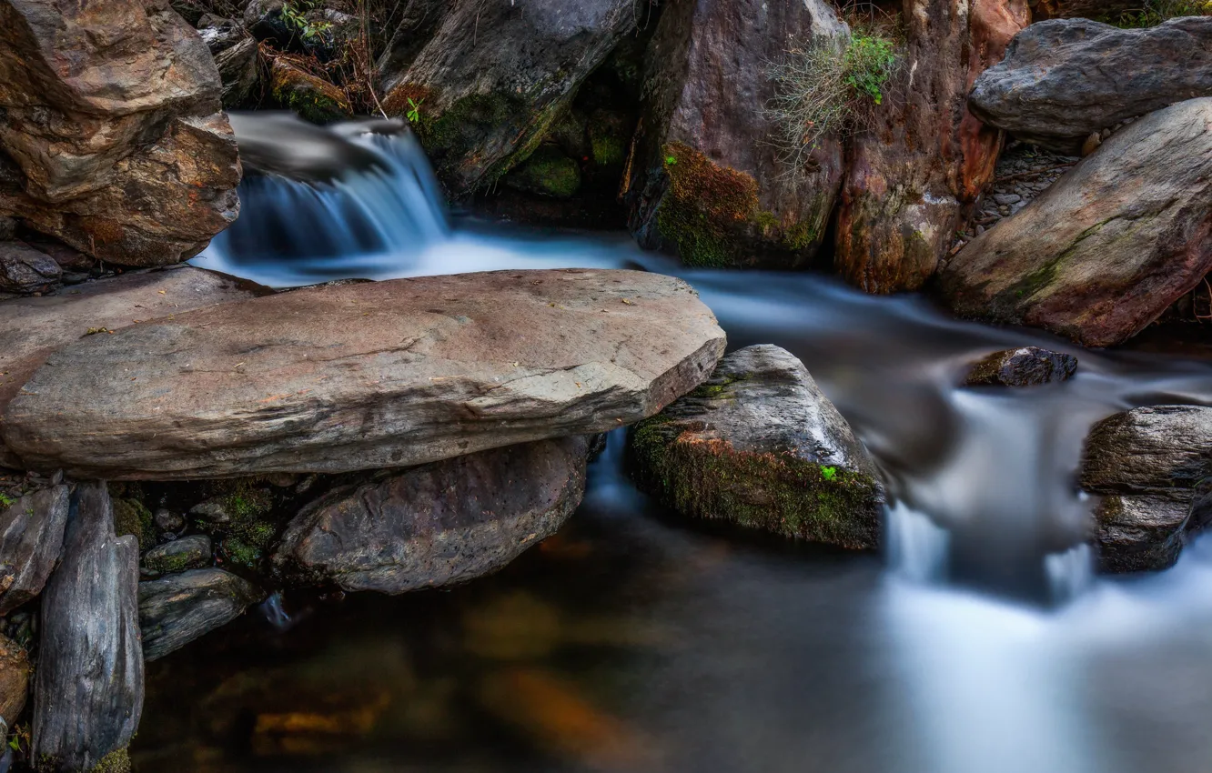 Photo wallpaper stones, rocks, stream