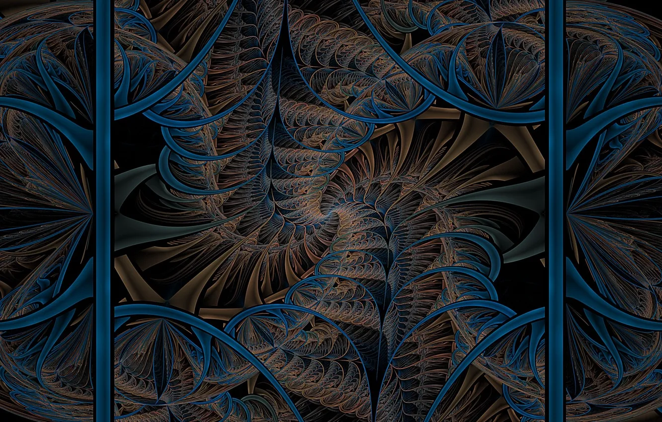 Photo wallpaper blue, pattern, brown