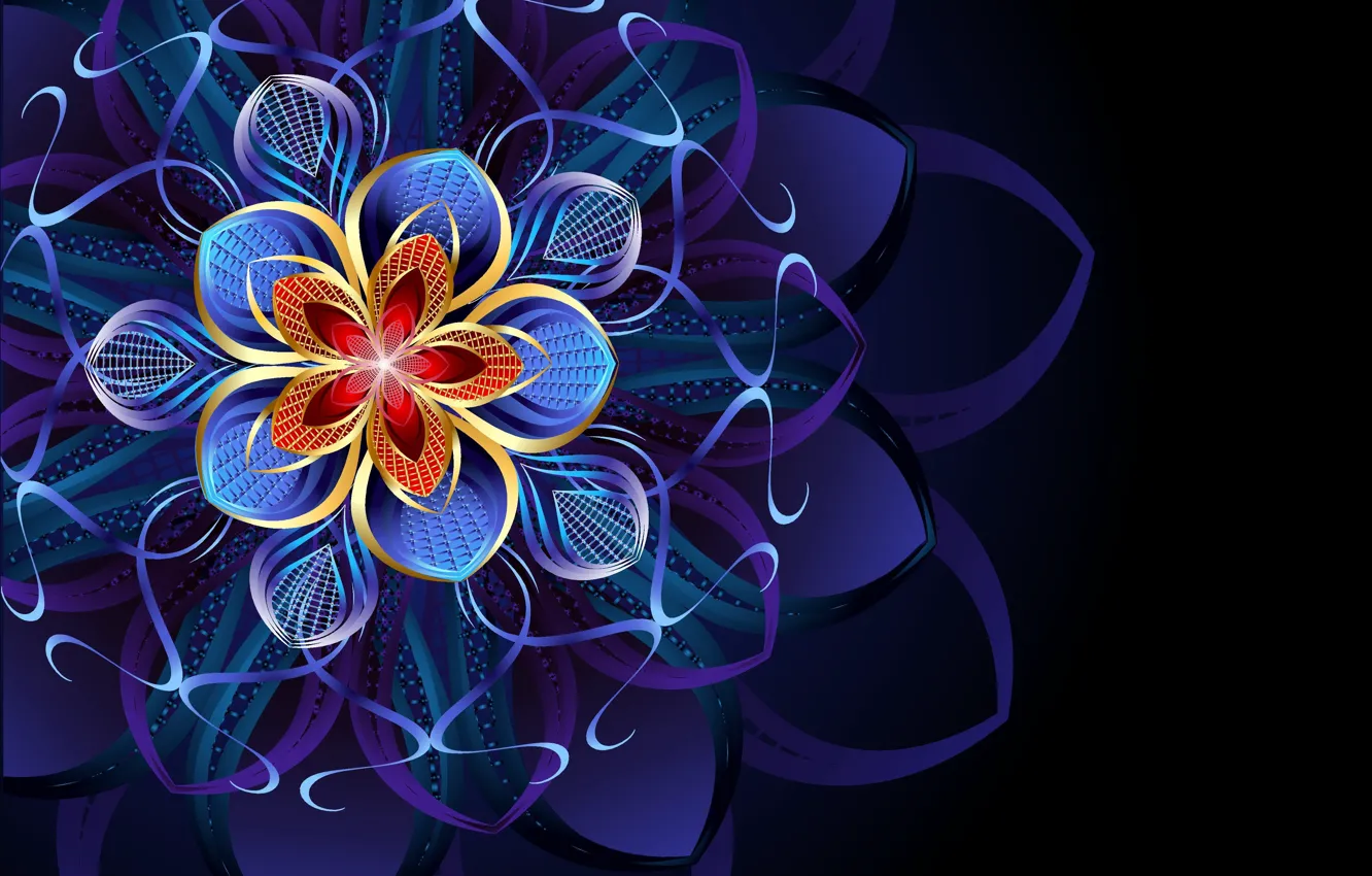 Photo wallpaper flower, abstraction, pattern, flower, pattern, abstraction