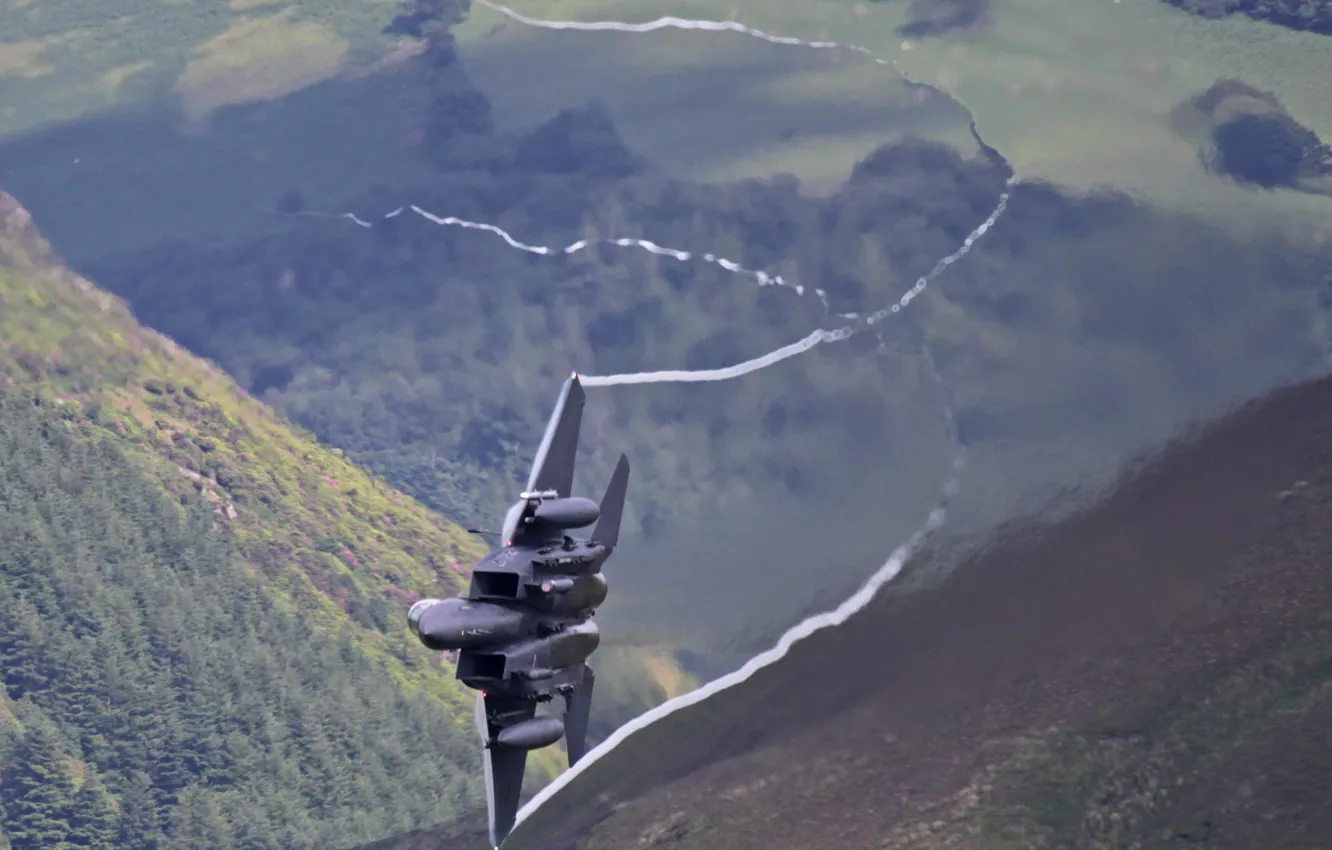 Photo wallpaper aviation, wave, the air, aircraft, F15CreatingTurbulence