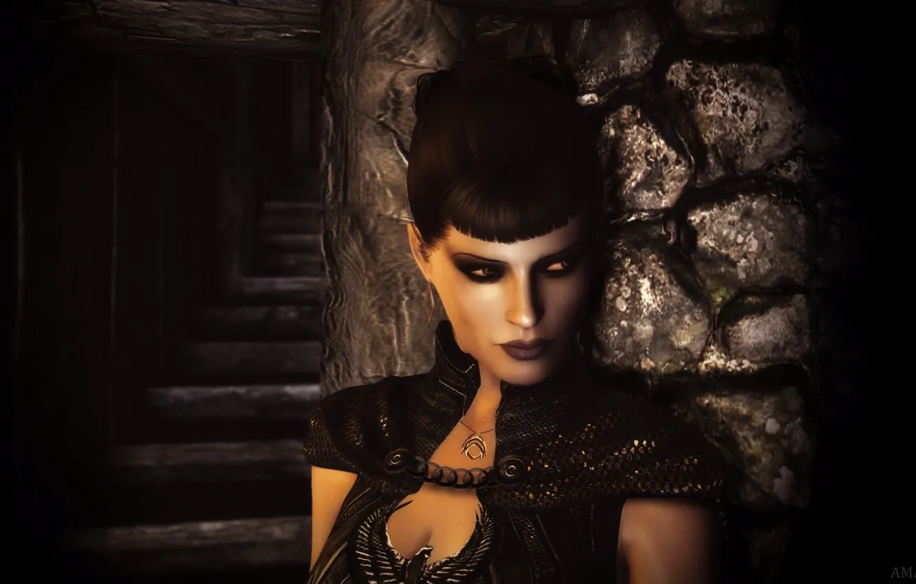 Photo wallpaper girl, castle, stage, Skyrim, Nightingale, Amaryllis