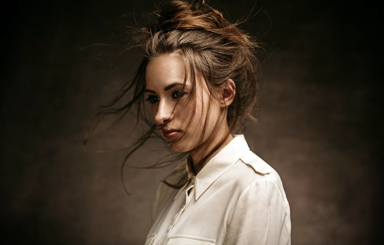 Photo wallpaper girl, portrait, shirt