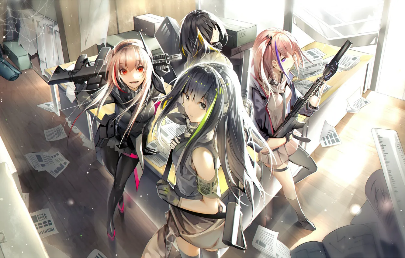 Photo wallpaper gun, game, weapon, anime, rifle, japanese, bishojo, Girls Frontline
