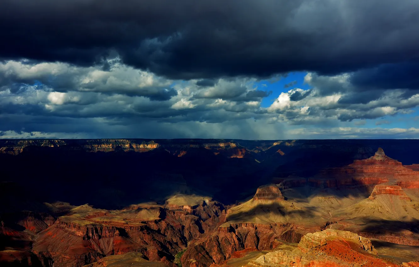 Photo wallpaper clouds, shadows, Grand Canyon