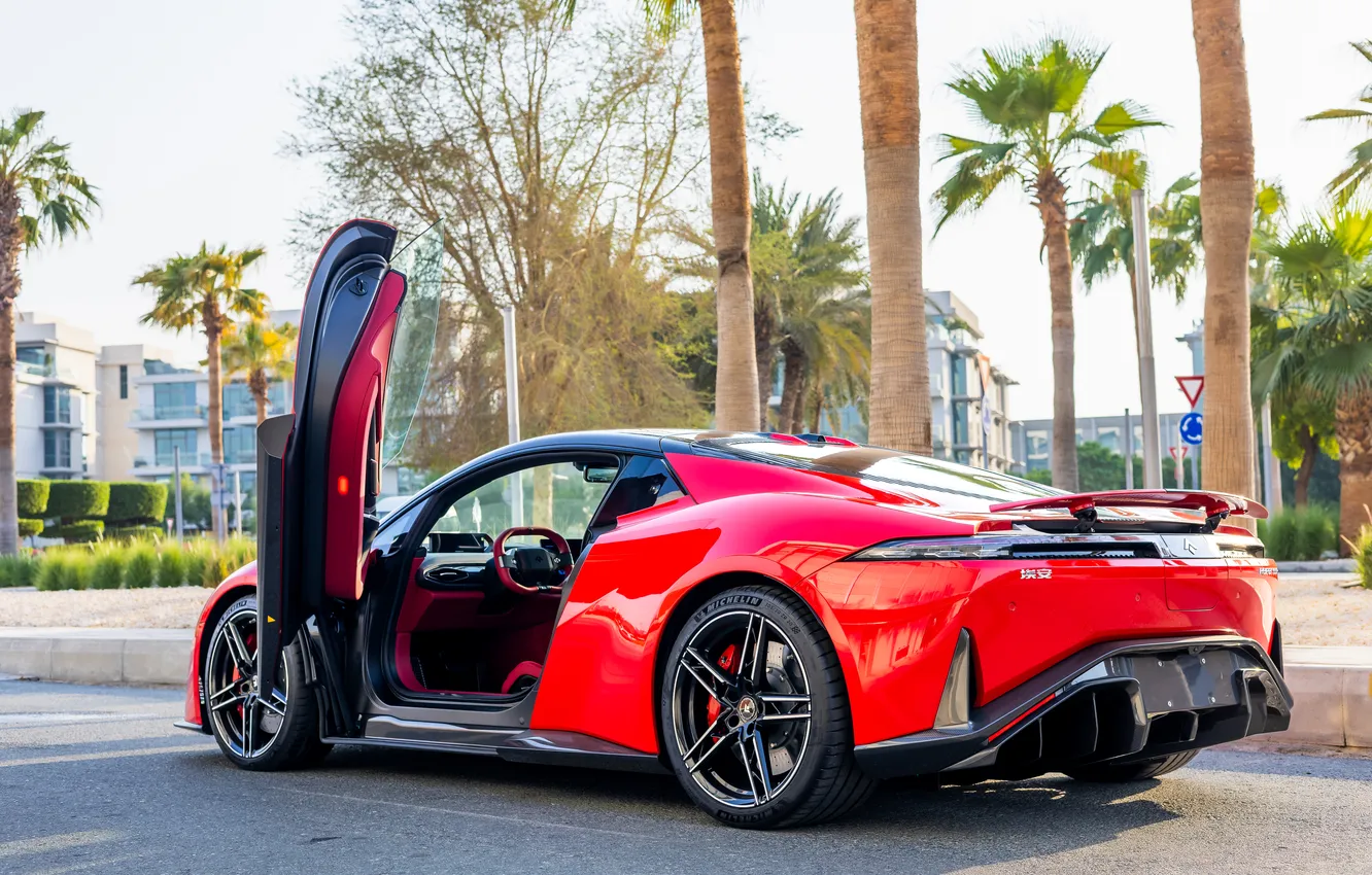 Photo wallpaper supercar, Aion, Supercar, 2023, Aion Hyper SSR, Hyper SSR, The door is raised