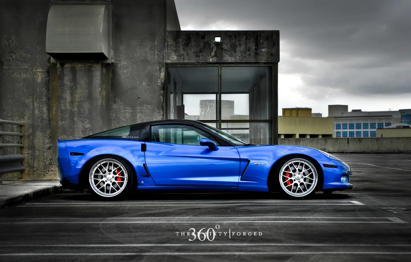 Photo wallpaper Z06, Corvette, Mesh Eight, Blue Devil