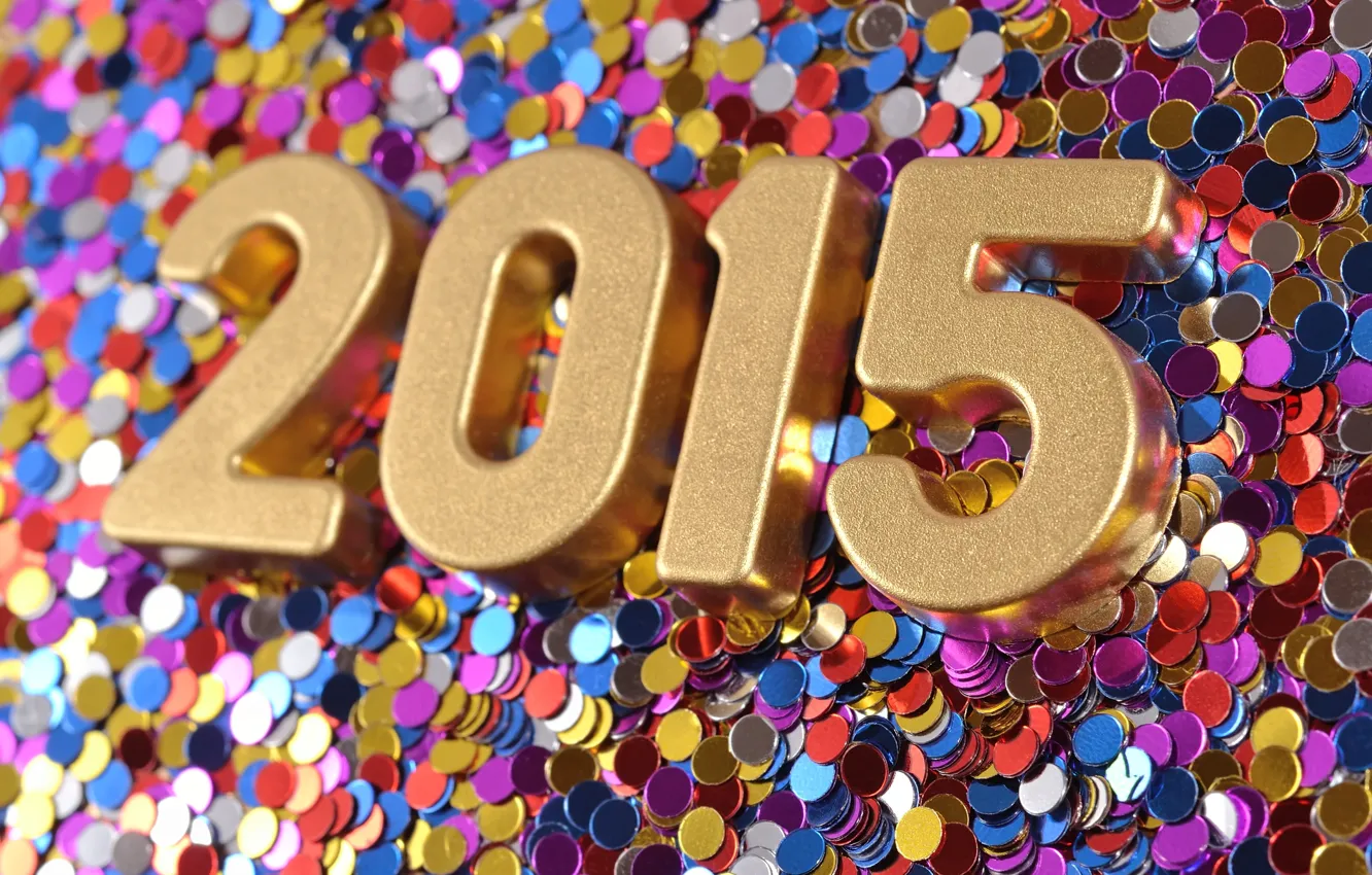 Photo wallpaper New Year, New Year, confetti, Happy, 2015