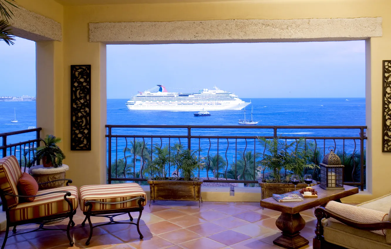 Photo wallpaper design, style, room, Villa, home, interior, terrace