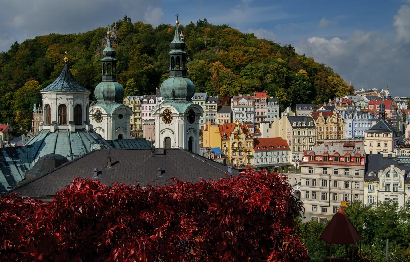 Photo wallpaper Karlovy Vary, Czech Republic, Carlsbad, panorama