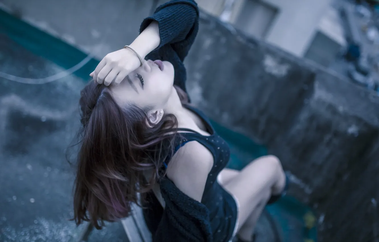 Photo wallpaper girl, pose, Asian