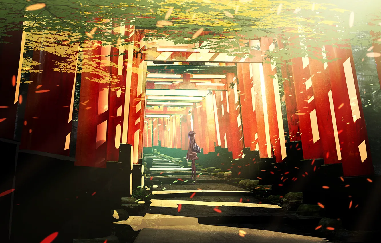 Photo wallpaper girl, pass, the tunnel