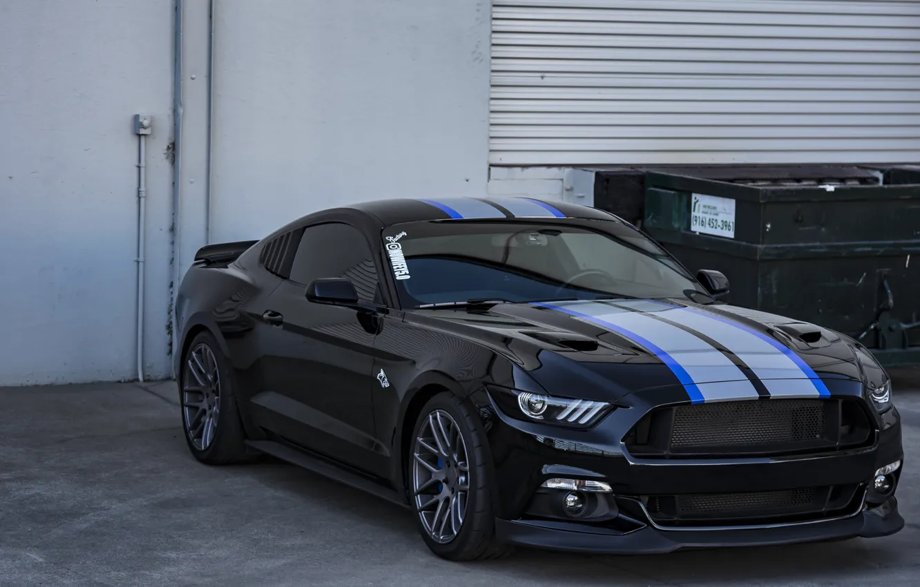 Photo wallpaper mustang, ford, black