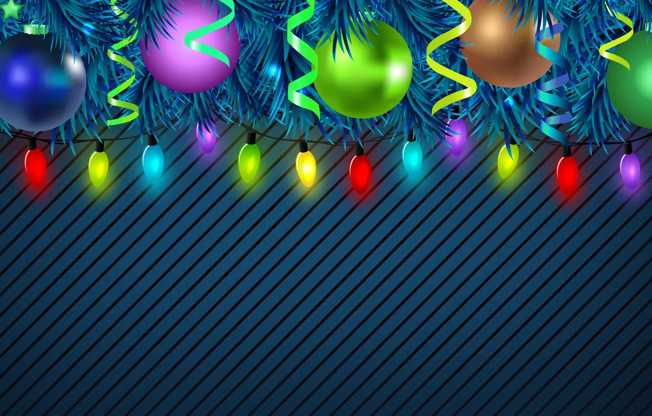 Photo wallpaper mood, holiday, tree, new year, minimalism, Christmas, garland, Christmas