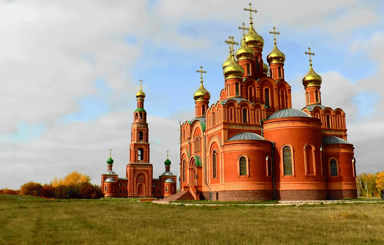 Photo wallpaper Church, temple, the monastery, Omsk, Siberia, Achair monastery
