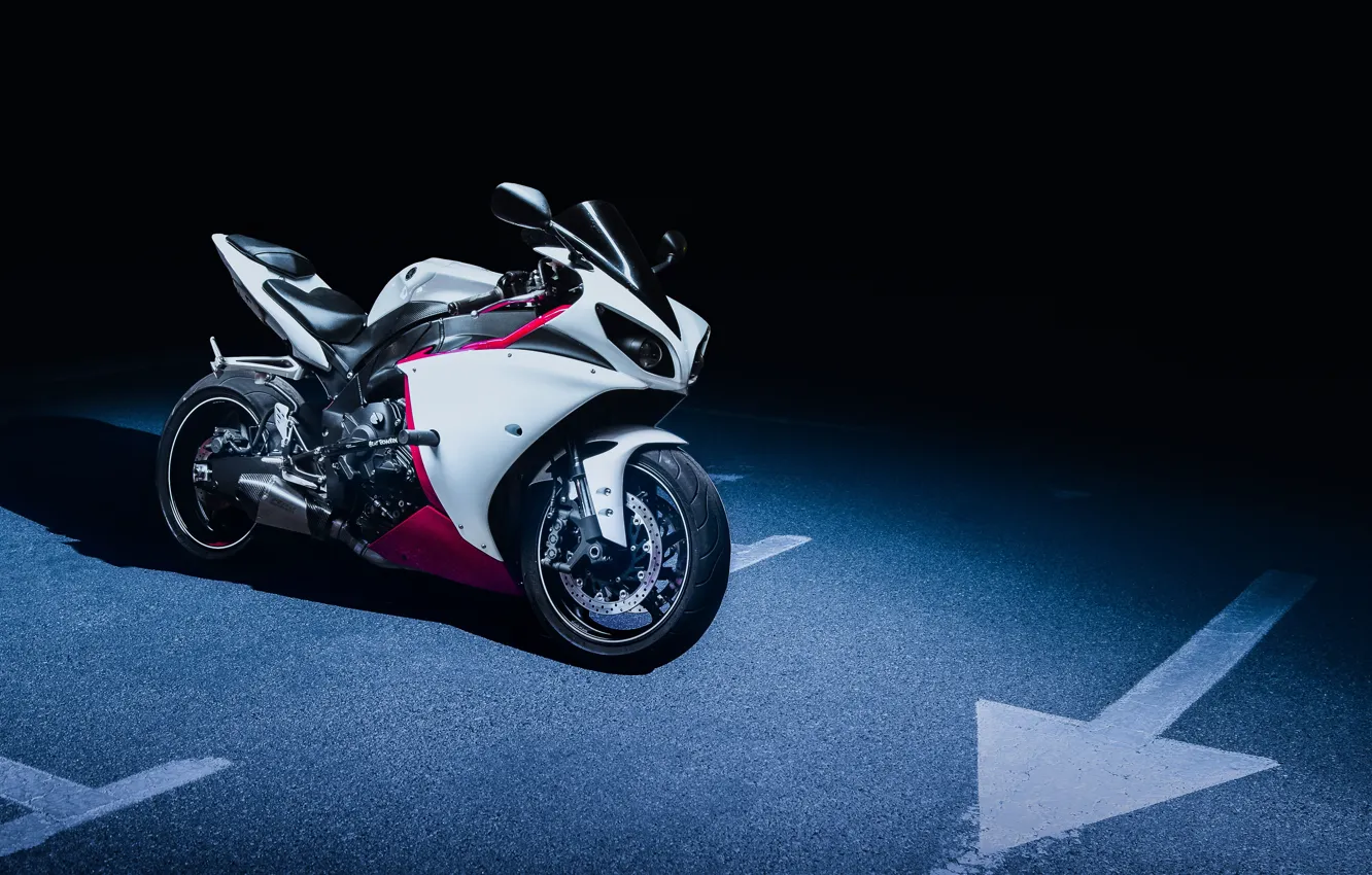 Photo wallpaper White, YZF-R1, Parking