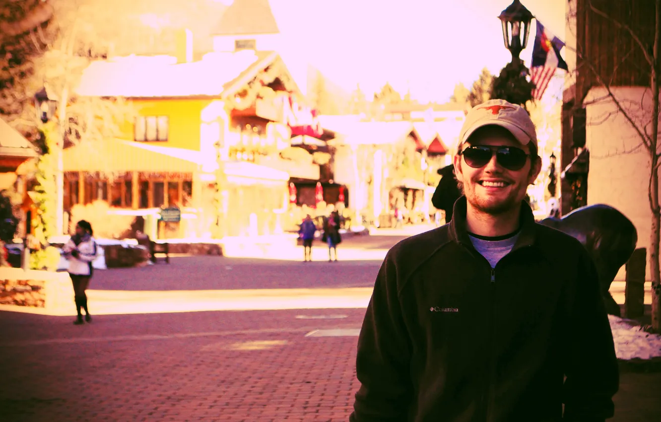 Photo wallpaper the city, mood, male