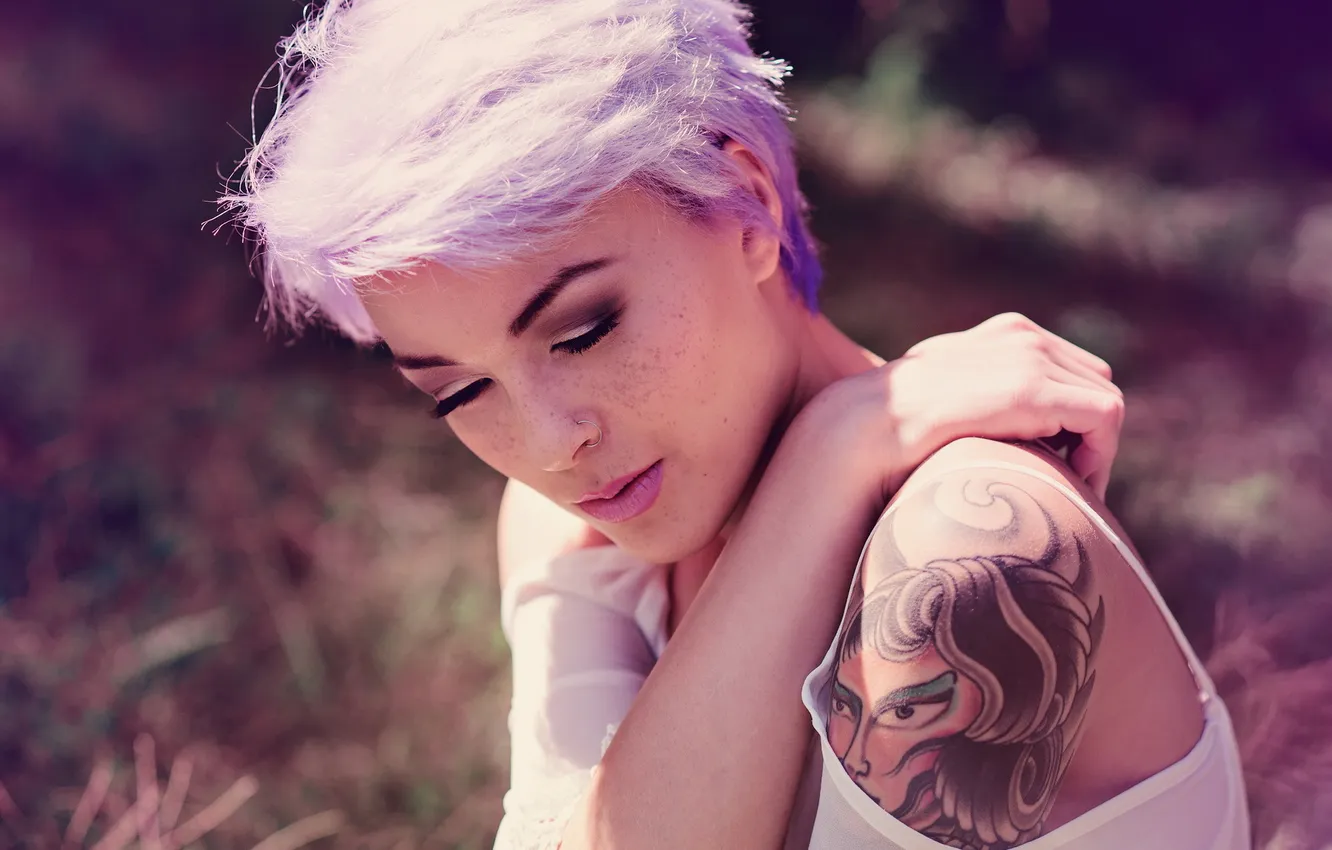 Photo wallpaper tattoo, model, Black McGnarley