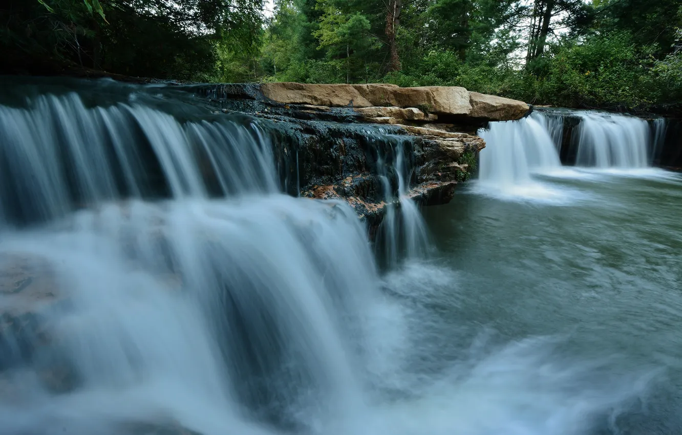 Photo wallpaper water, waterfall, stream, water, waterfall, stream