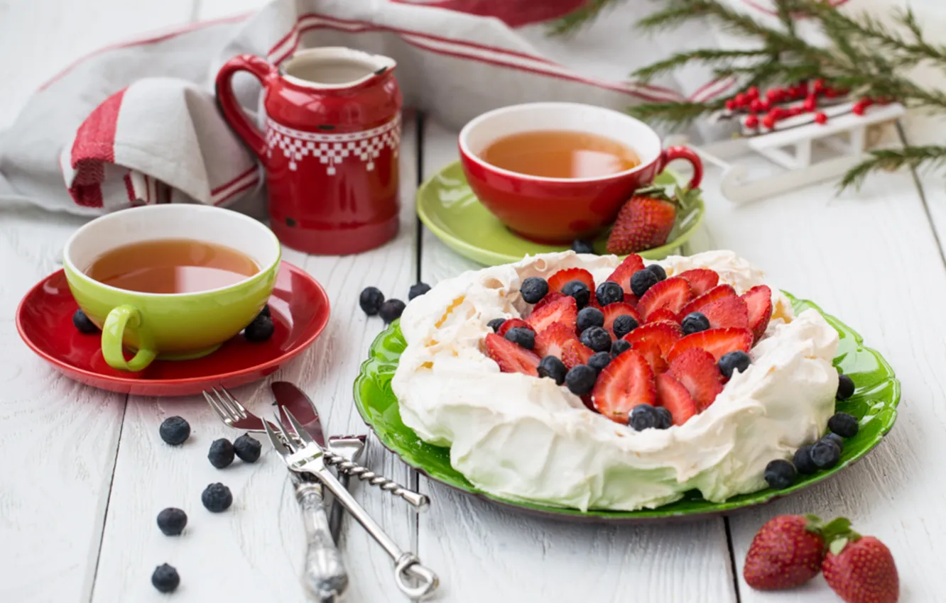 Photo wallpaper tea, apples, food, blueberries, drink, dessert, food, drink