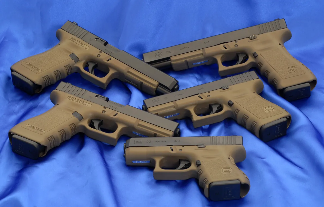 Photo wallpaper blue, gun, weapons, background, Wallpaper, Glock, Glock, wallpapers