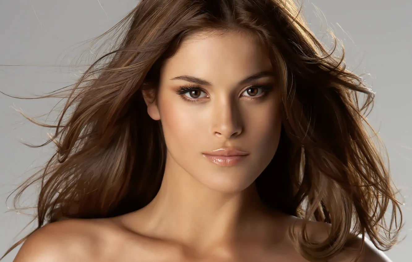 Photo wallpaper face, hair, makeup, brunette, beautiful, Jenna Pietersen