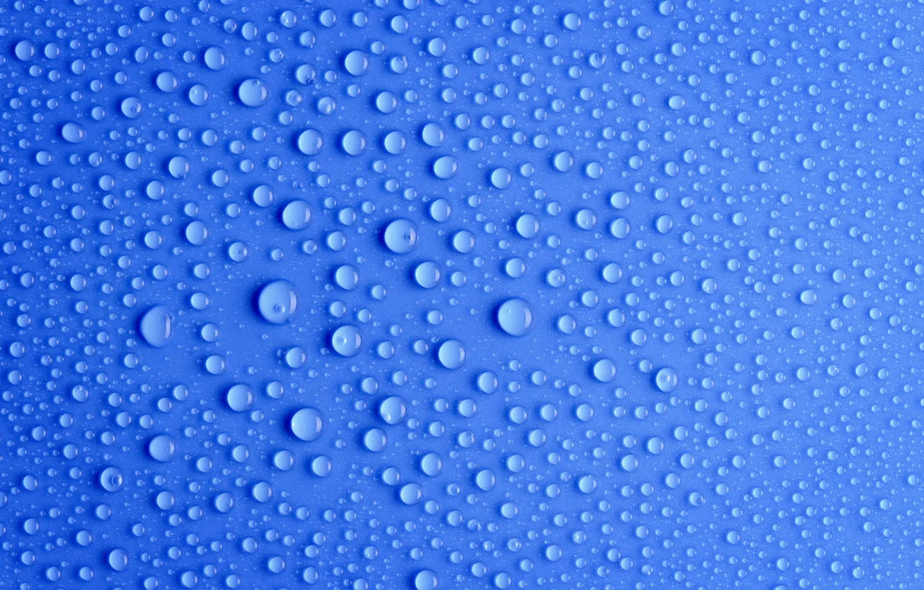 Photo wallpaper drops, blue, minimalism