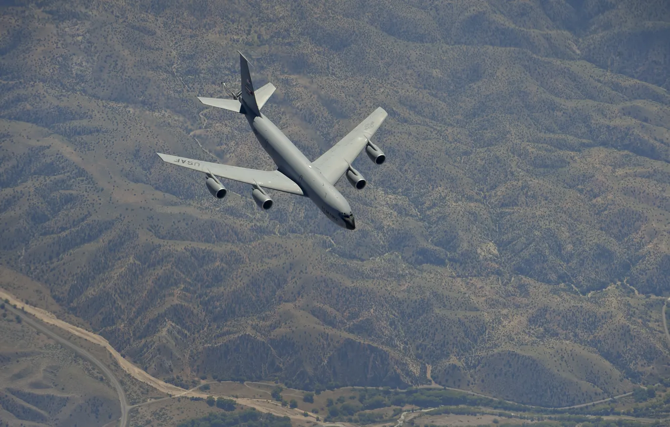 Photo wallpaper USAF, tanker aircraft, KC-135R Stratotanker