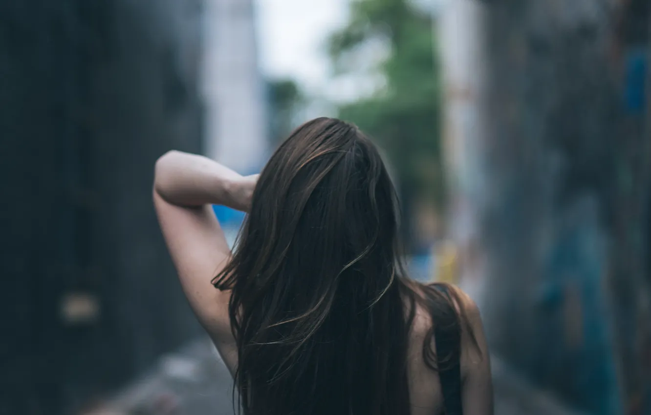 Photo wallpaper girl, mood, hair
