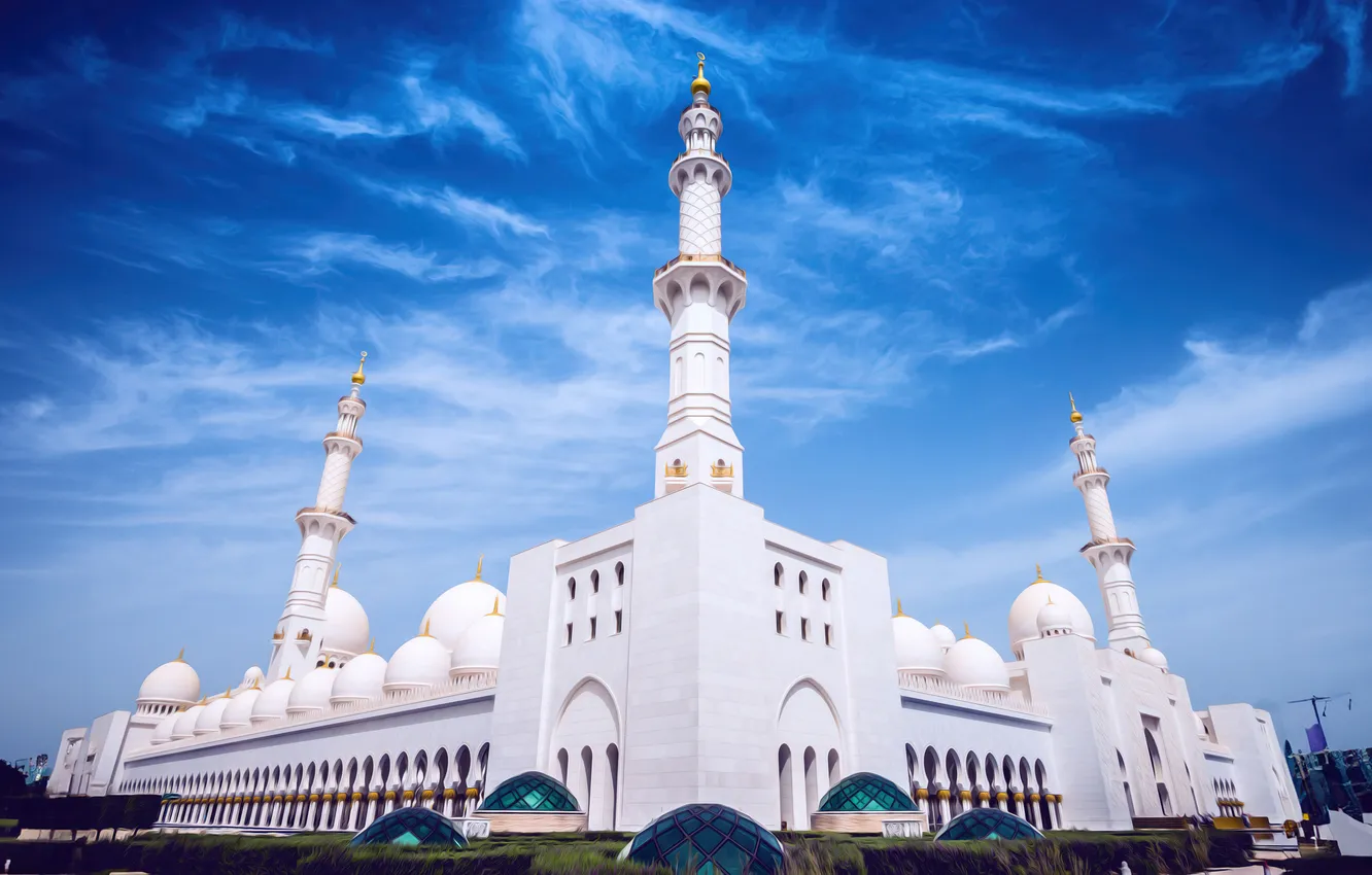 Photo wallpaper world, Abu Dhabi, United Arab Emirates, Sheikh Zayed Grand Mosque, Islamic