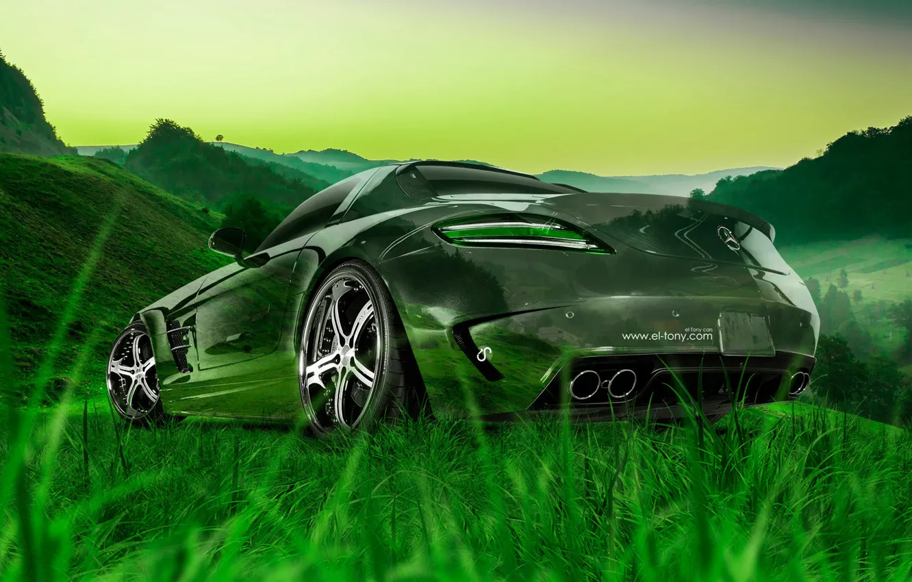 Photo wallpaper Mercedes-Benz, Nature, Auto, Grass, Machine, Mercedes, Wallpaper, Car