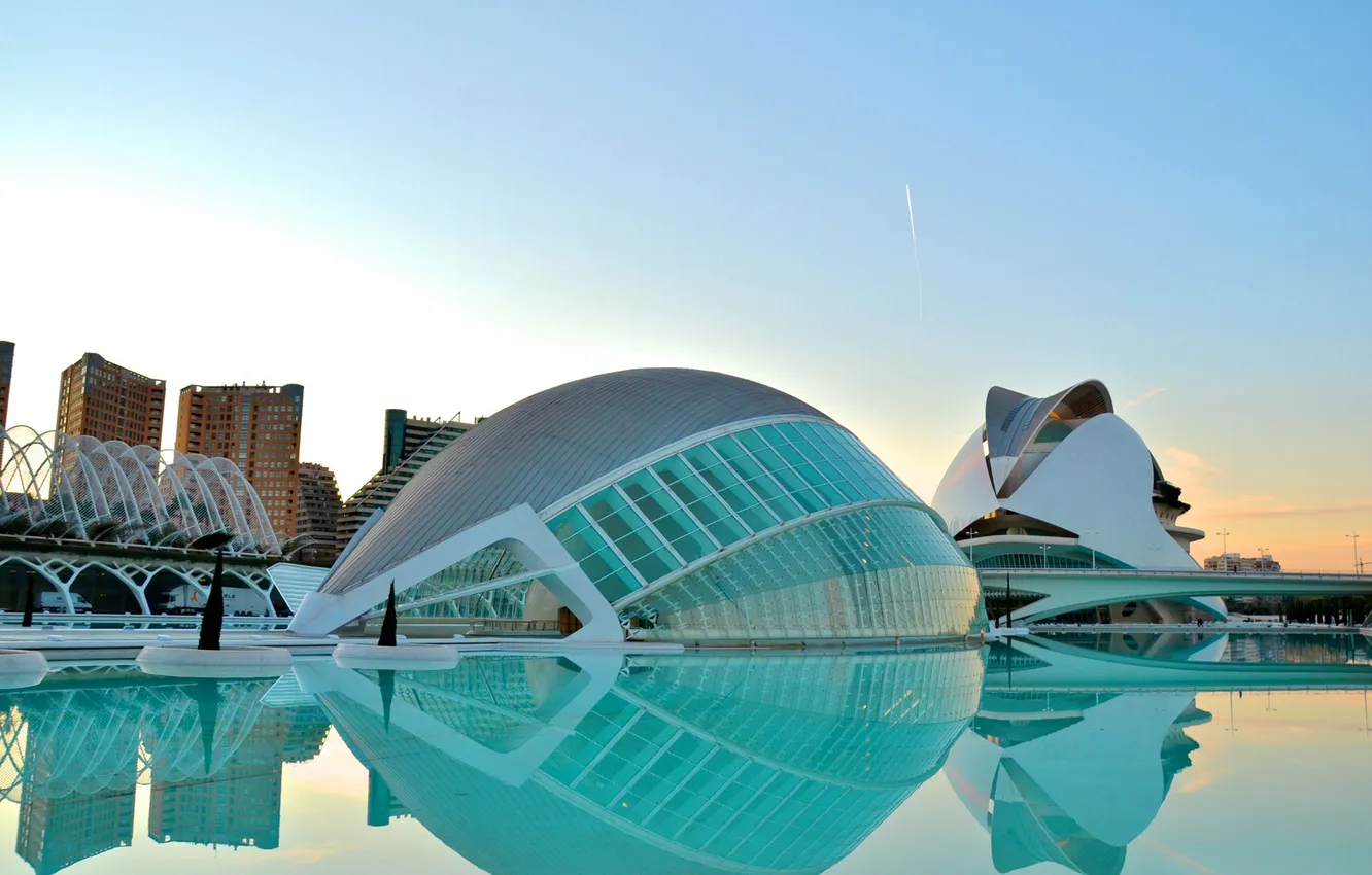 Photo wallpaper the sky, glass, home, the evening, pool, the dome