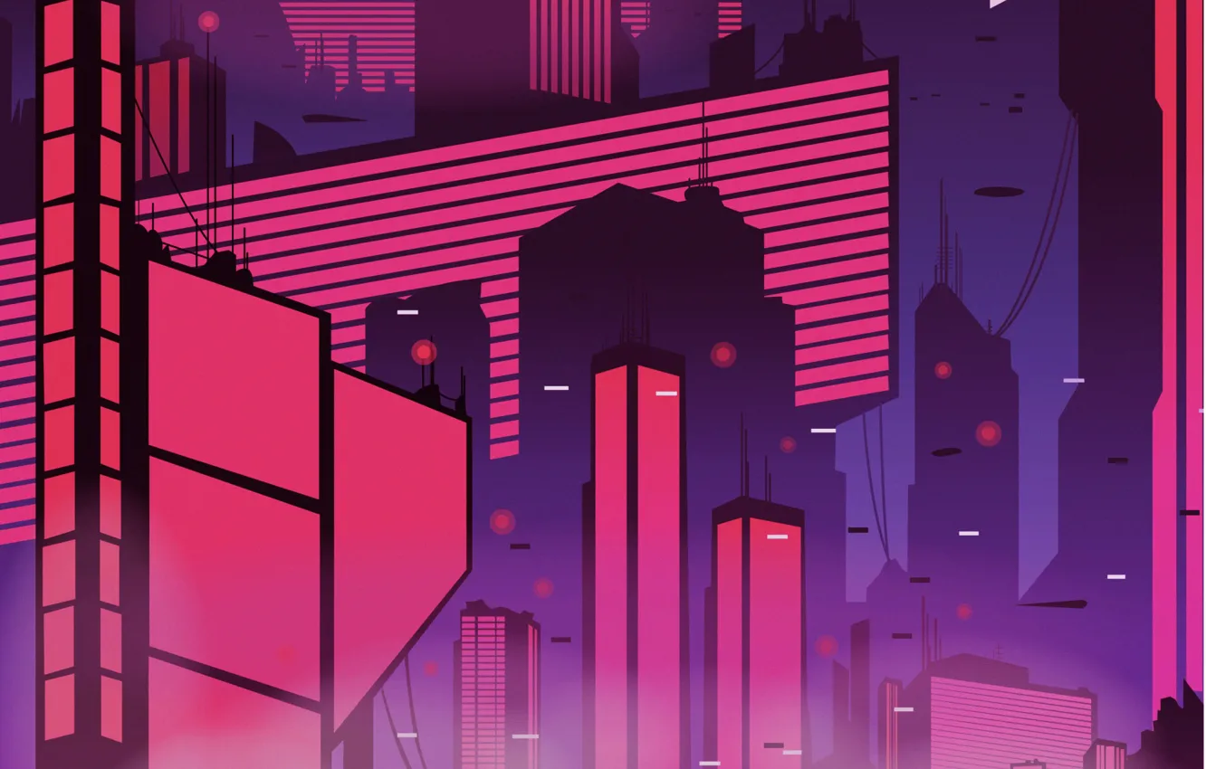 Photo wallpaper city, the city, style, fiction, building, minimalism, skyscrapers, fantasy