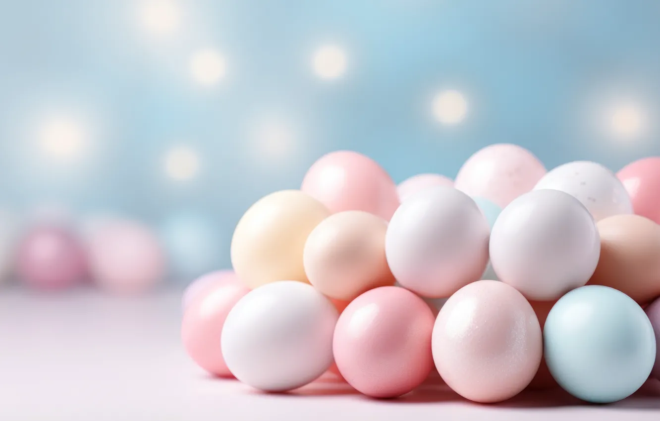 Photo wallpaper holiday, blue, eggs, spring, Easter, pink, painted, eggs