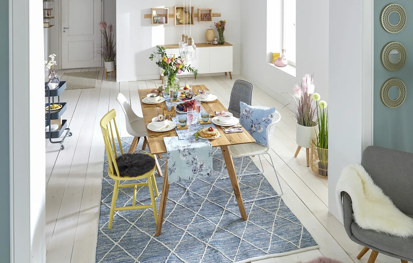 Photo wallpaper design, style, room, interior, dining room