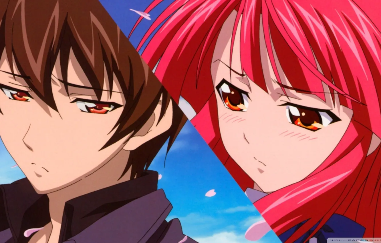 Photo wallpaper girl, guy, red hair, Kaze No Stigma, Kazuma Yagami, Ayano Kannagi, Seal of the wind