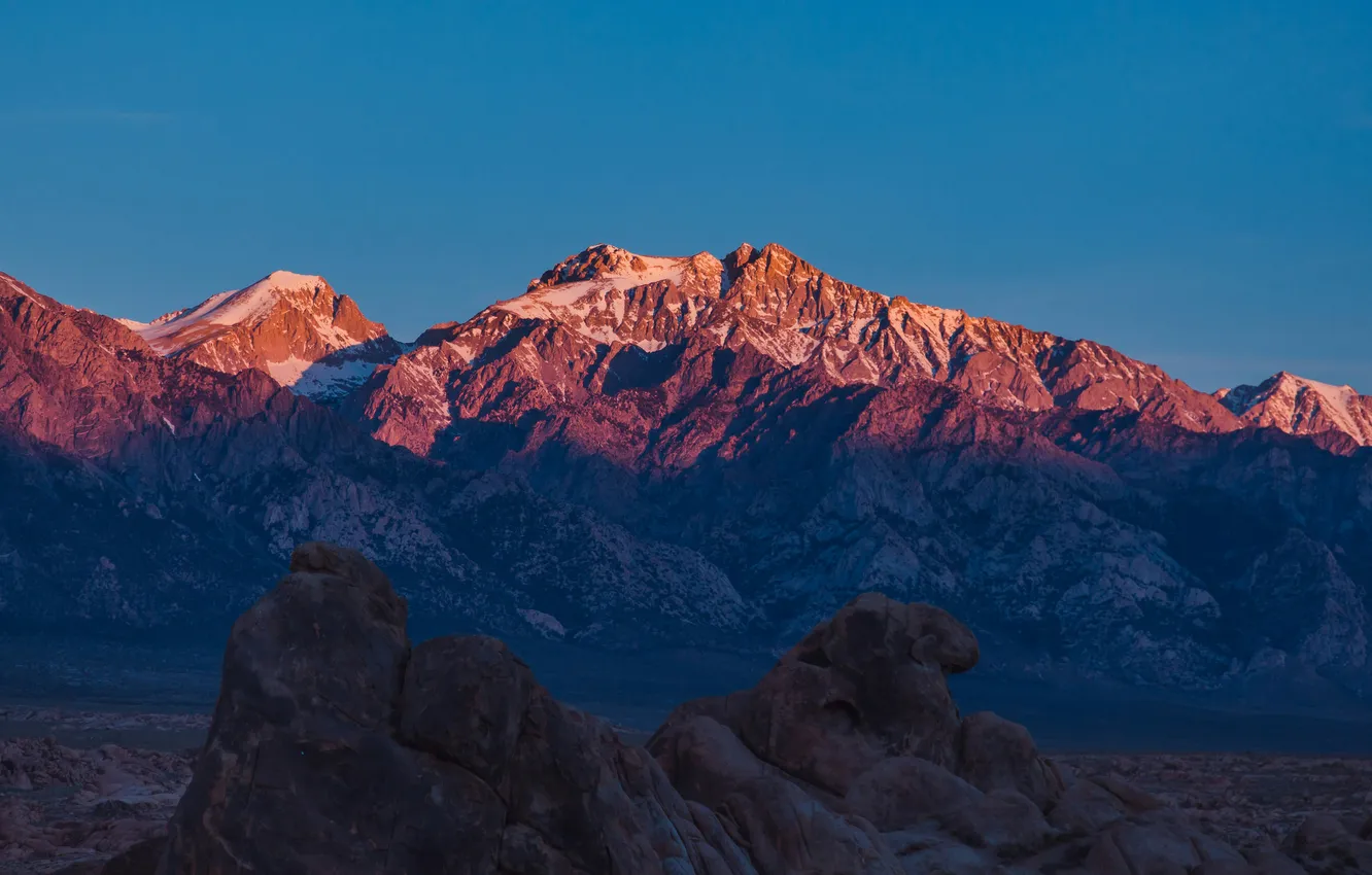 Photo wallpaper clear sky, sky, landscape, nature, mountains, sunrise, sunlight, outdoors