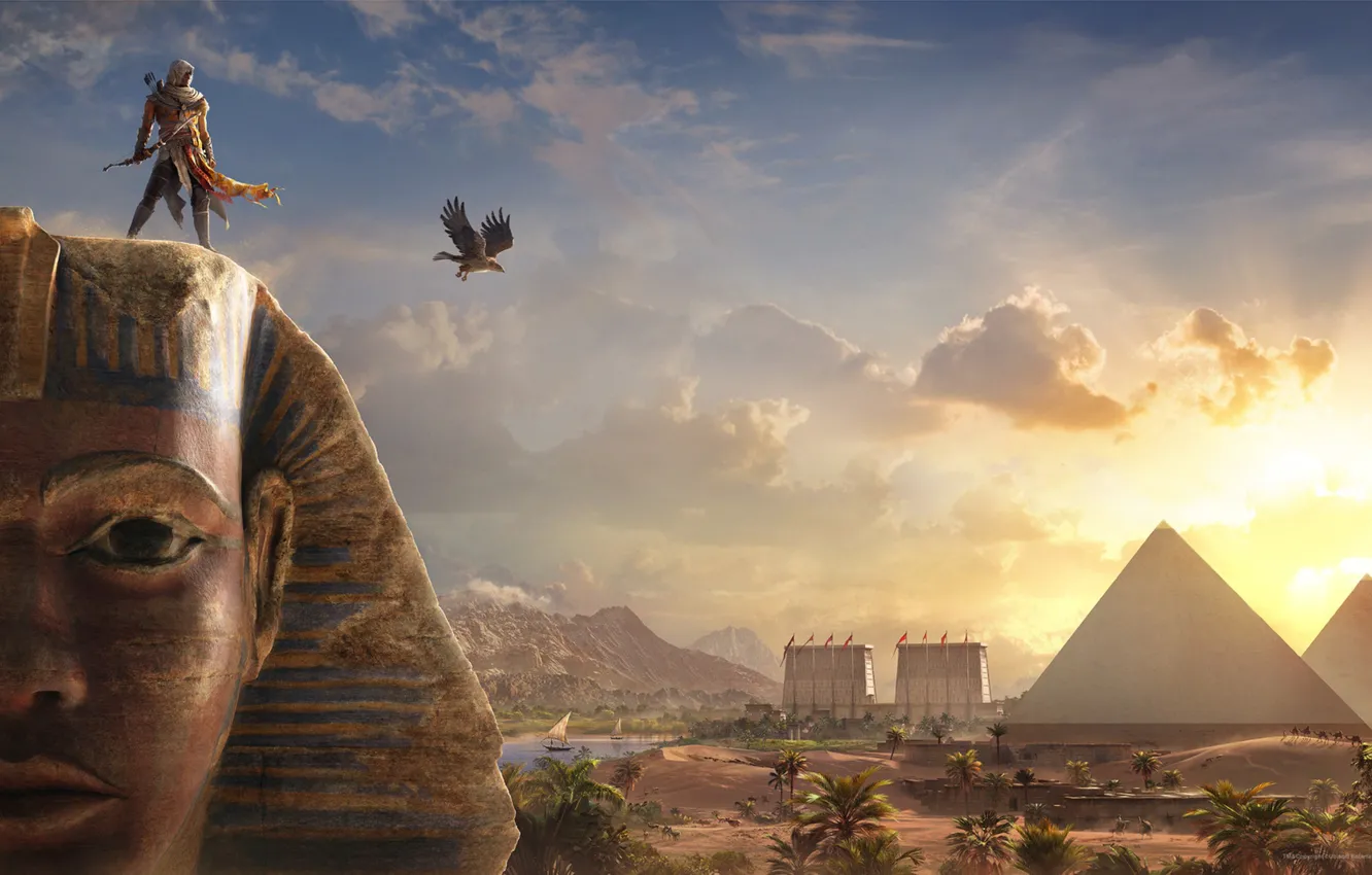 Photo wallpaper Origins, Ubisoft, Assassin's Creed, DLC, Assassin's Creed: Origins, Bayek and the Sphinx
