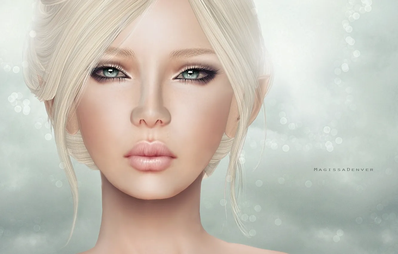 Photo wallpaper look, girl, face, portrait