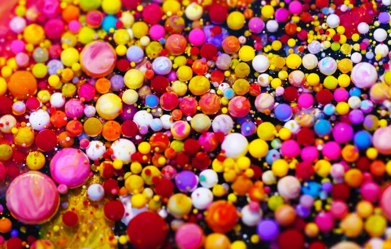 Photo wallpaper balls, paint, the volume, fluorescence