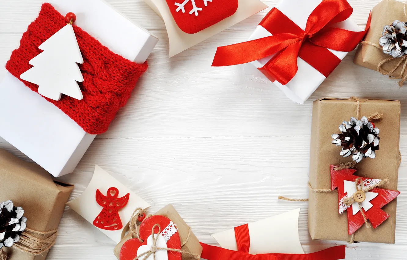 Photo wallpaper decoration, gift, new year, Christmas, Christmas, wood, New Year, merry christmas